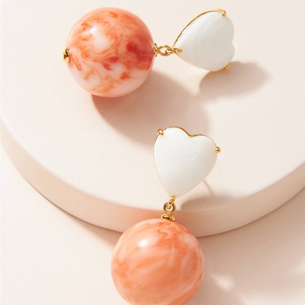 Lele Sadoughi Halfcourt Heart Drop Earrings